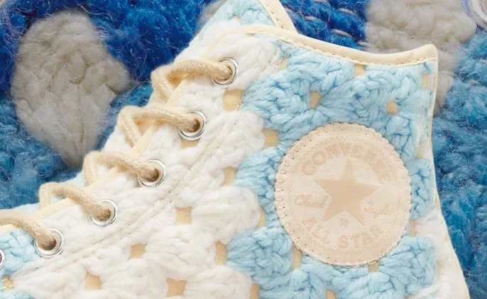 Cobertores de crochê reciclados revestem o Converse Upcycle Chuck