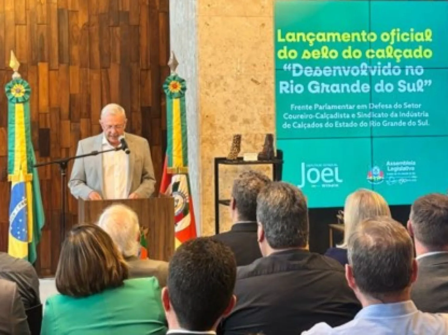 Presidente do Sicergs, Renato Klein, no lançamento do selo "Desenvolvido no RS"