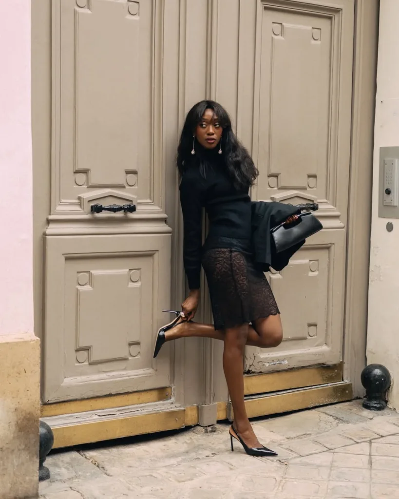 Look com slingback preto