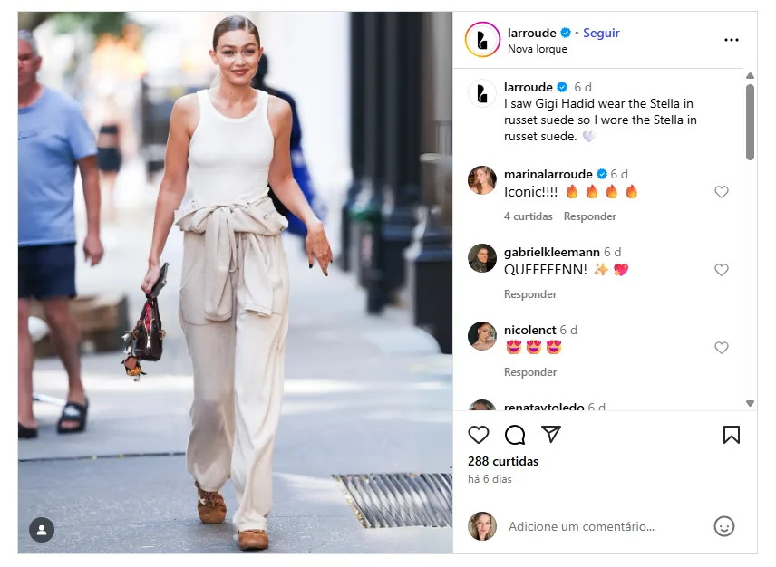 Gigi Hadid usa Larroudé