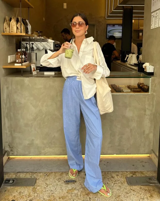 Look estiloso com chinelo