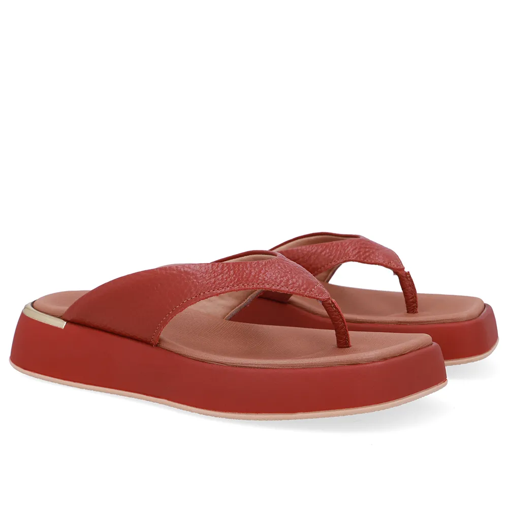 Chinelo Plataforma Couro Marrom, Usaflex, R$ 279,99