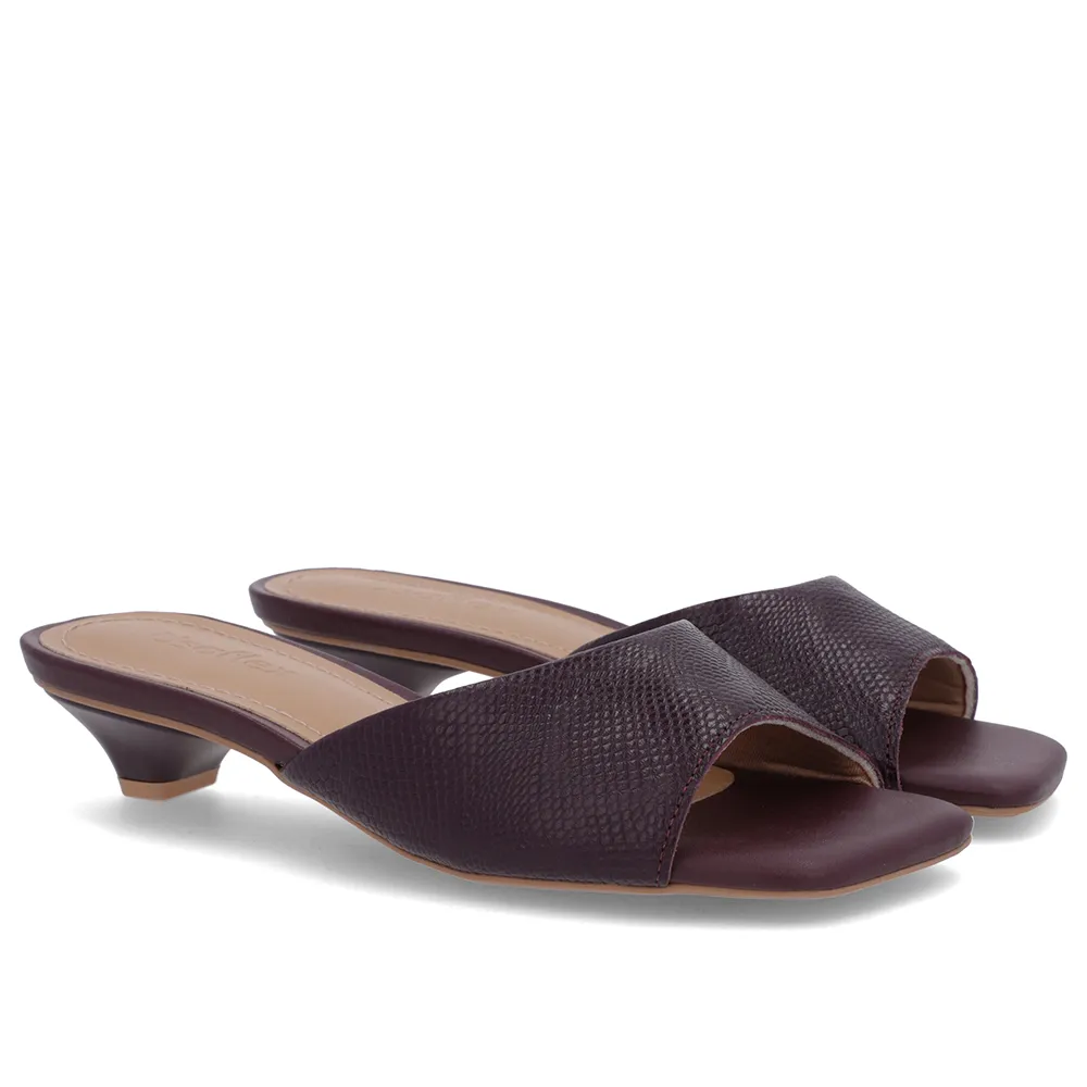 Tamanco Roxo Couro Textura, Usaflex, R$ 149,99