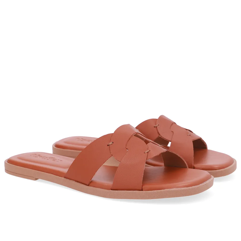 Rasteira Couro Marrom Tira Vazada, Usaflex, R$ 199,99