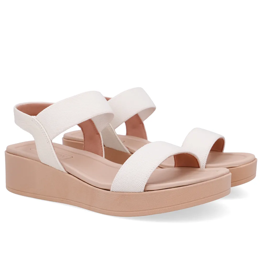 Sandália Plataforma Elástico Branca Marfim, Usaflex, R$ 249,99