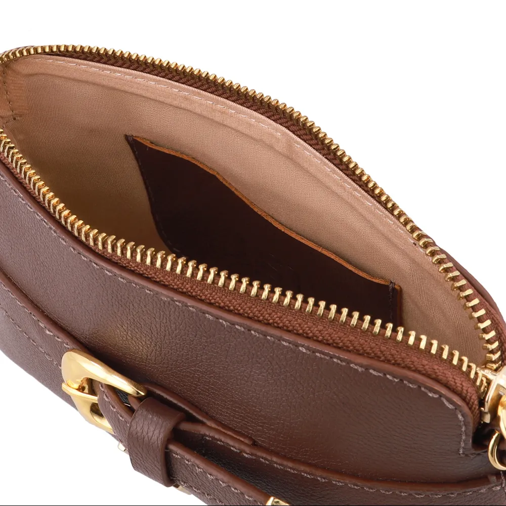 Bolsa Tiracolo Couro Marrom Fivela, Usaflex, R$ 319,99