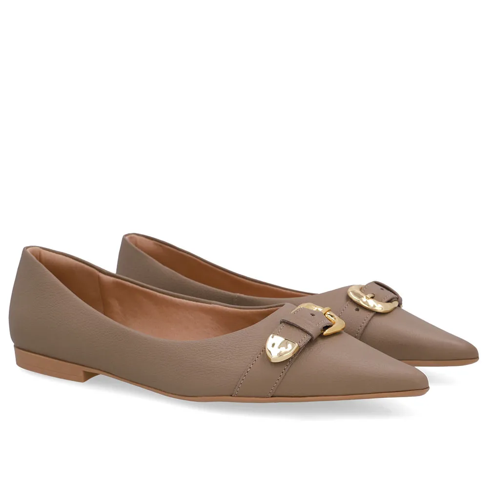 Sapatilhas Marrom Couro Fivela, Usaflex, R$ 369,99