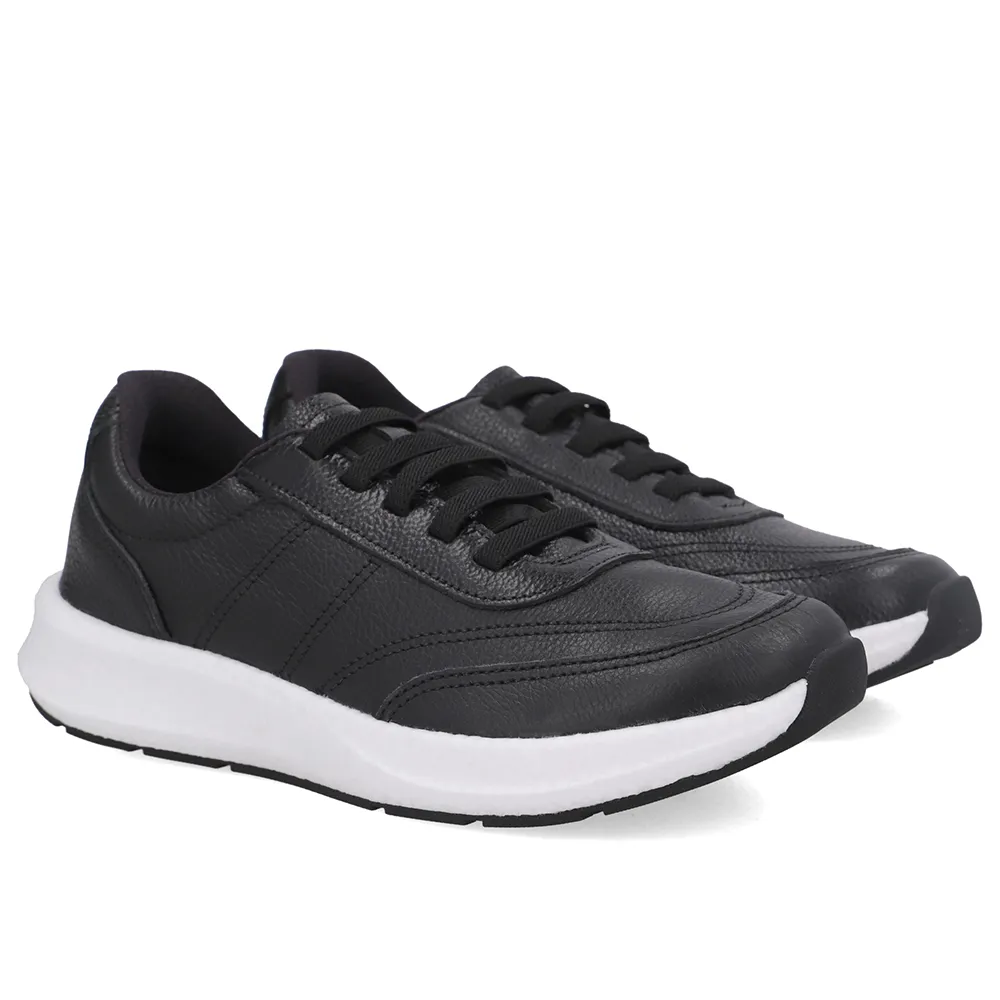 T&ecirc;nis Couro Preto Casual Cadar&ccedil;o, Usaflex, R$ 199,99
