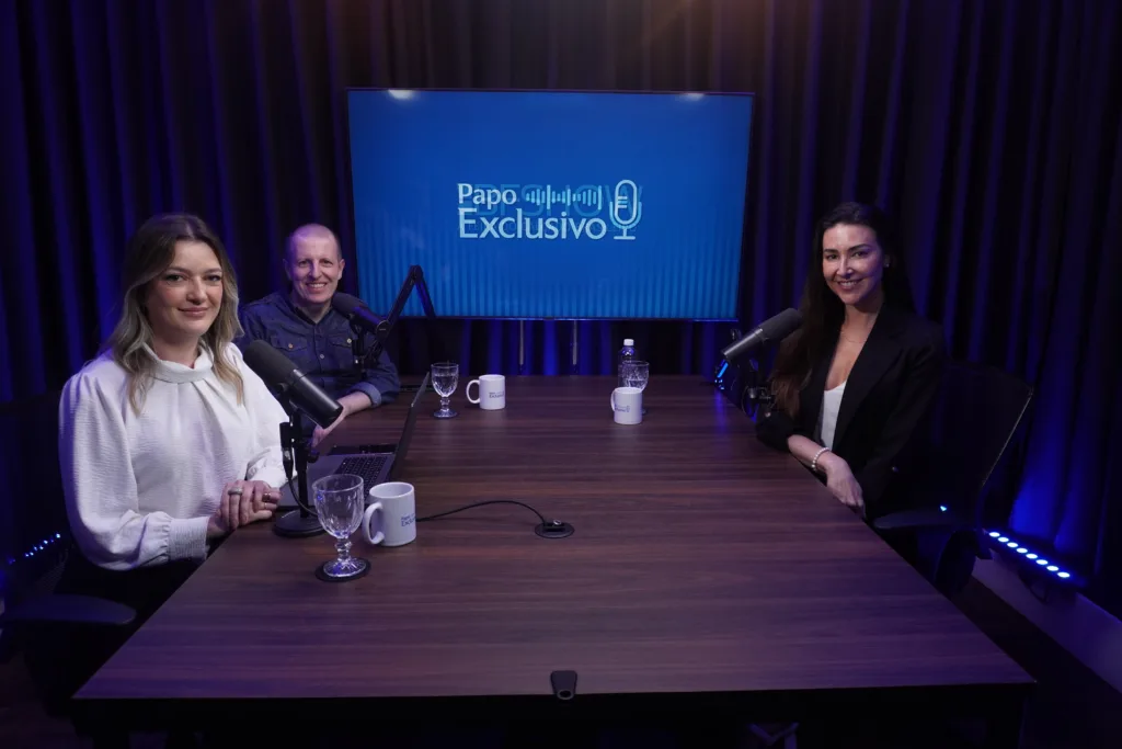 Luana, Pozzebon e Let&iacute;cia no epis&oacute;dio de estreia do Papo Exclusivo